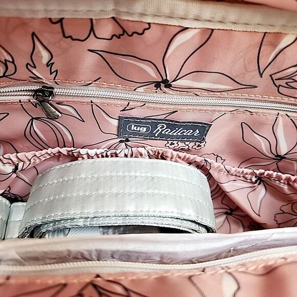 Lug Railcar Crossbody Tote Bag Metallic Silver Adjustable Removeable Strap RFID - Picture 11 of 12